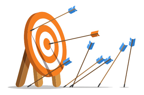 Target used to symbolize digital marketing agency strategy for keywords